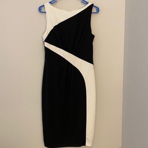 David Meister Black and White Dress